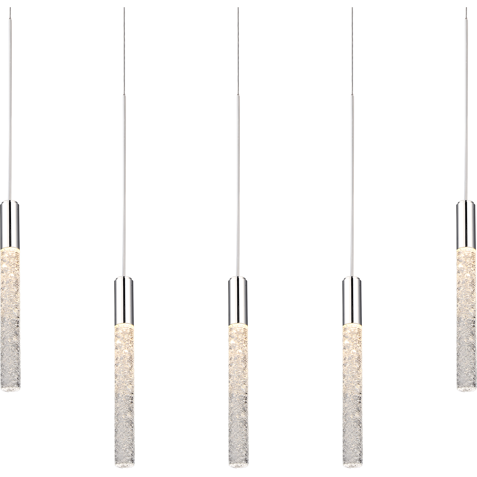 Magic LED 5.5 inch Polished Nickel Multi-Light Pendant Ceiling Light in Linear