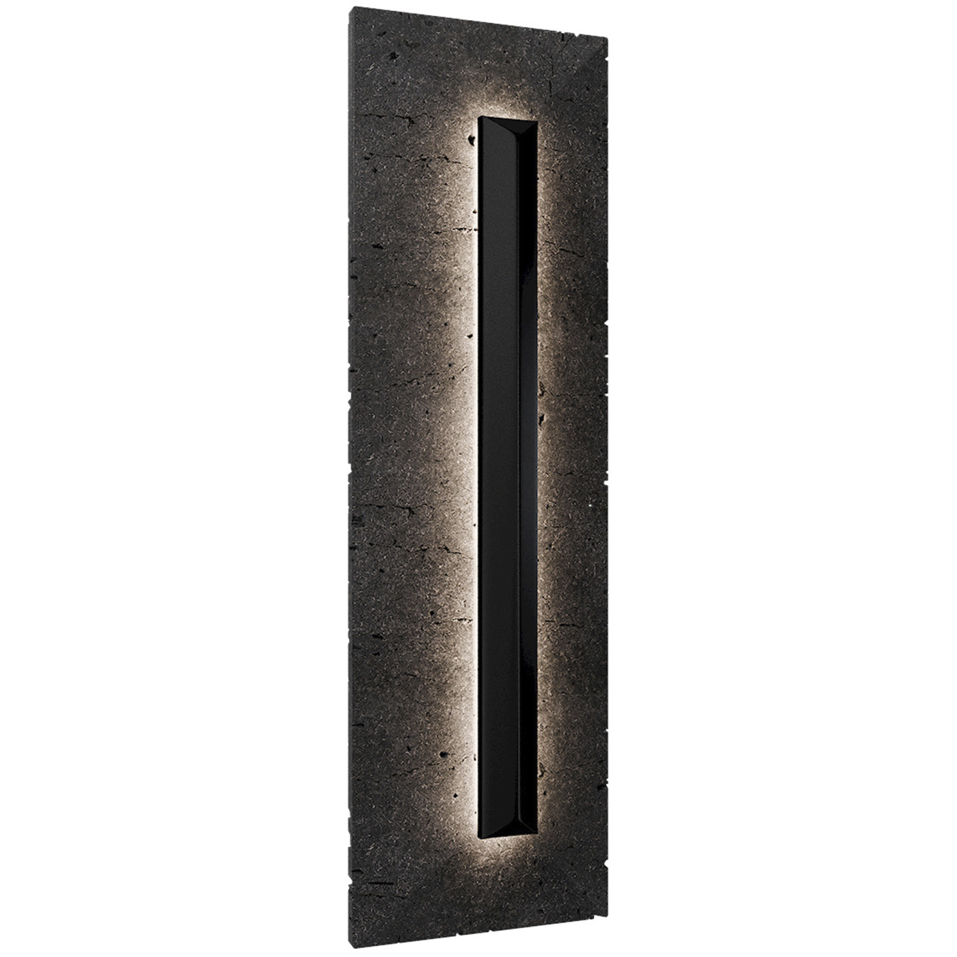 Bell Tower LED 20 inch Basalt Stone and Black Outdoor Wall Light