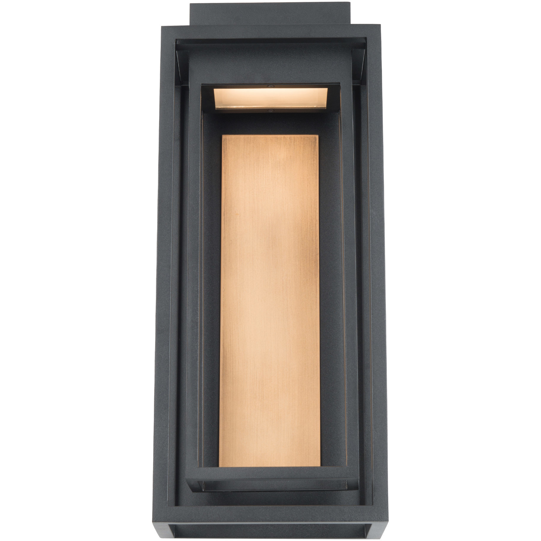 Dorne LED 18 inch Black and Aged Brass Outdoor Wall Light in 18in.