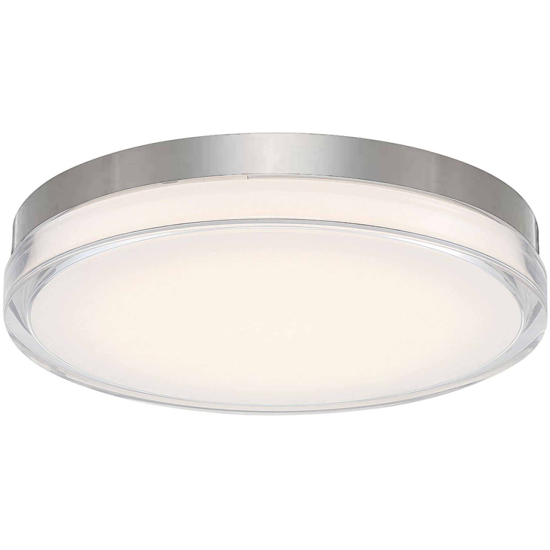 Pi LED 15 inch Stainless Steel Flush Mount Ceiling Light in 3500K, 15in.