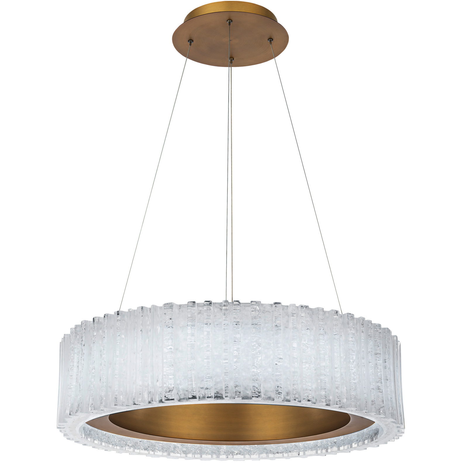 Rhiannon LED 11 inch Aged Brass Chandelier Ceiling Light in 28in.