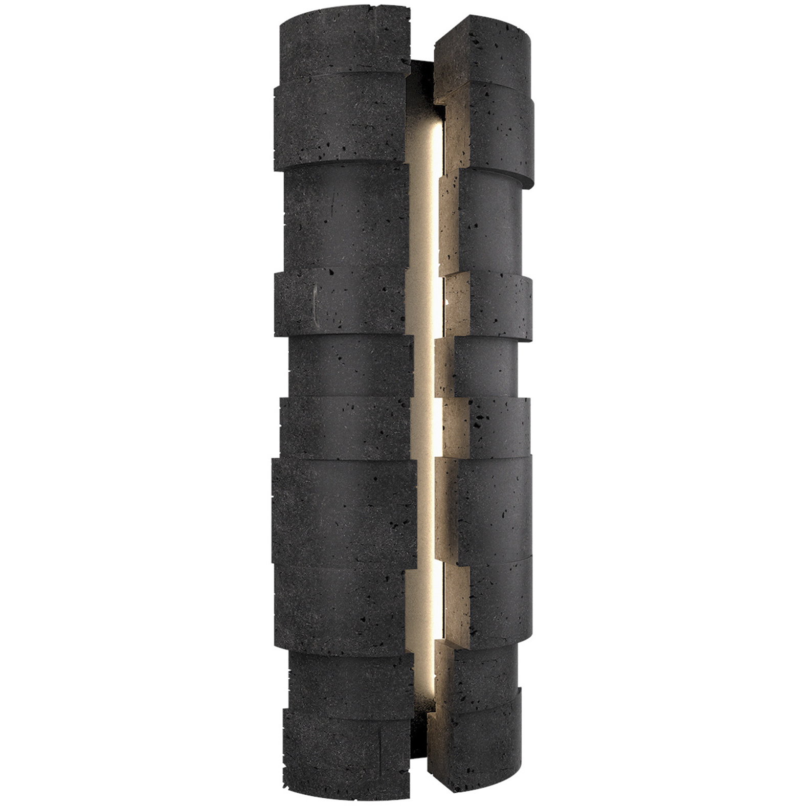 Formation LED 24 inch Basalt Stone and Black Outdoor Wall Light