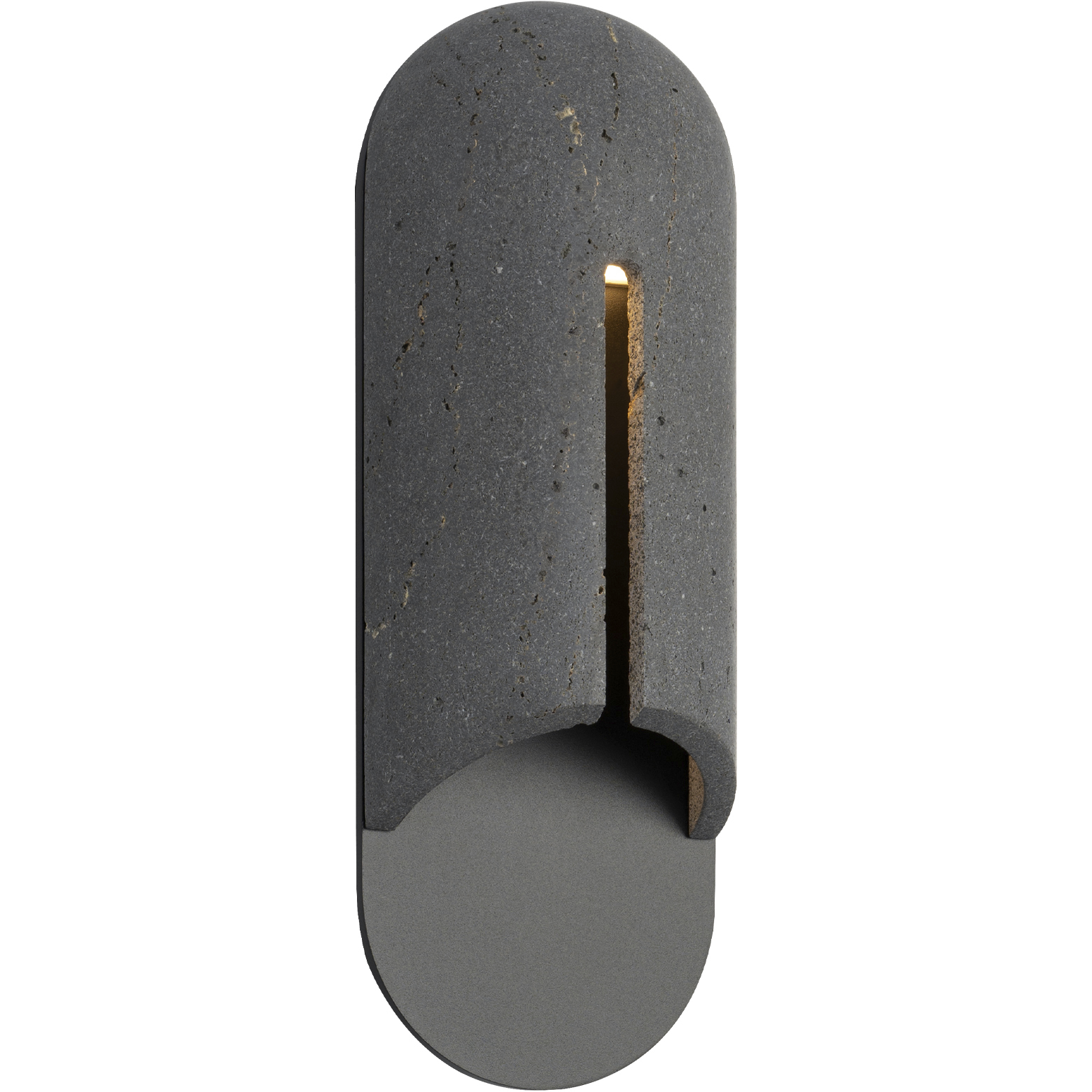 Clog LED 16 inch Basalt Stone and Black Outdoor Wall Light in 3500K, Bassalt Stone and Black