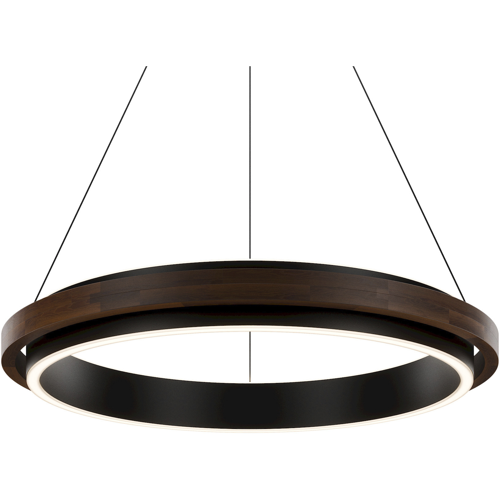 Delaney LED 36 inch Black and Dark Walnut Pendant Ceiling Light