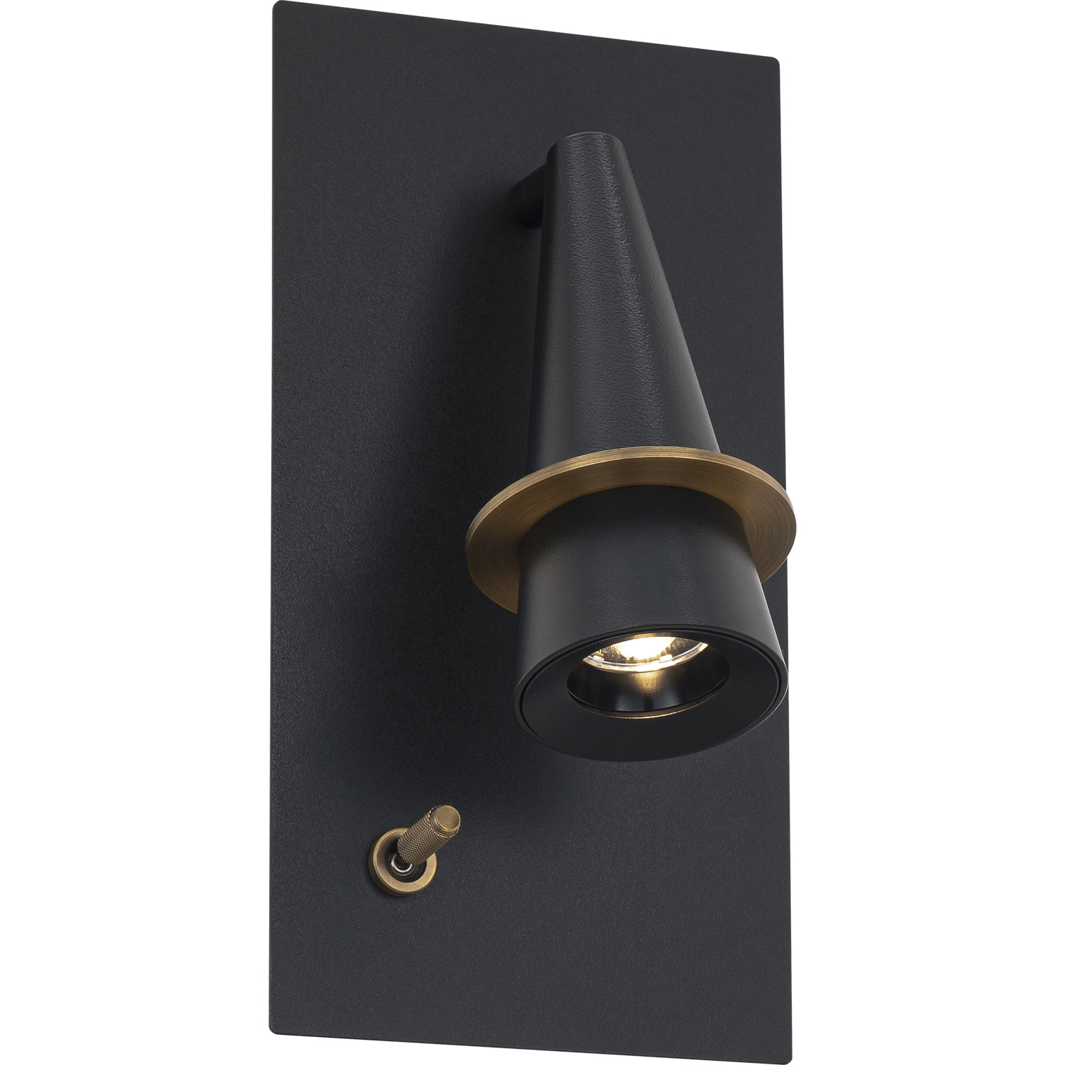 Wizard LED 3.8 inch Black and Aged Brass Reading Light Wall Light in Black Aged Brass